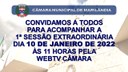 Convite para a 1ª Sessão Extraordinária
