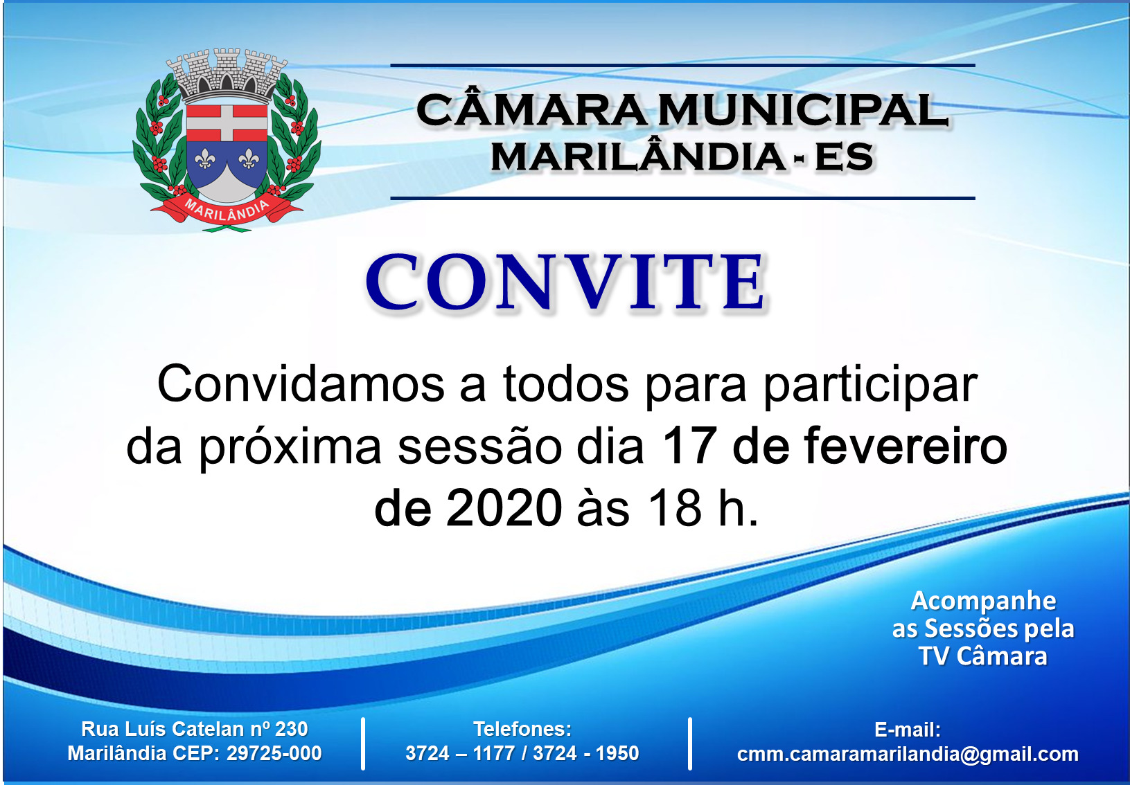 Convite à 3ª Sessão Ordinária 2020