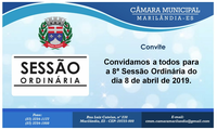 Convite para a 8ª Sessão Ordinária