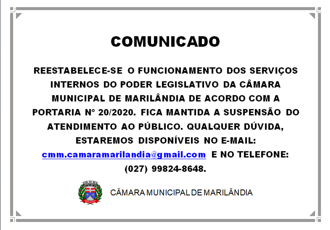 Novo comunicado