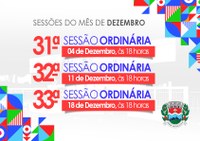 Próximas sessões ordinárias Dezembro